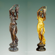Femme Bronze Jardin Sculpture Classique Lady Art Laiton Statue TPE-477/516
